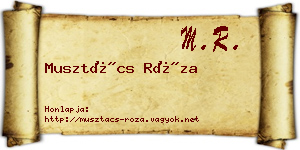 Musztács Róza névjegykártya